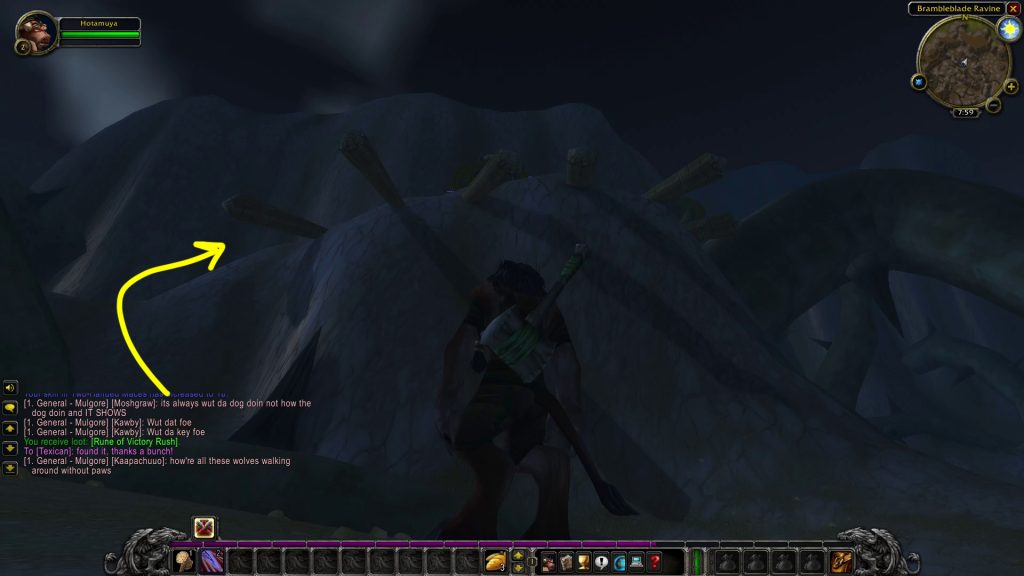 wow sod tauren warrior victory rush rune plateu with chest