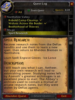 quest text Spell Research human sod ice lance mage rune wow