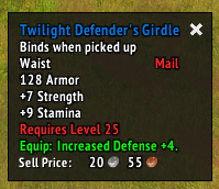 Twilight Defenders Girdle Bind On Pickup Season of Discovery