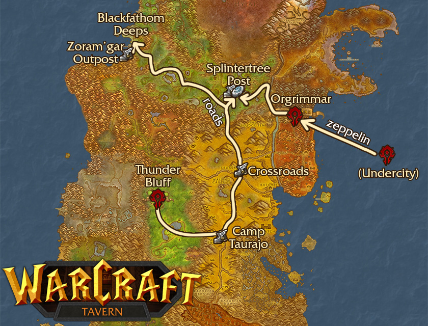 how to get to ashenvale map horde kalimdor