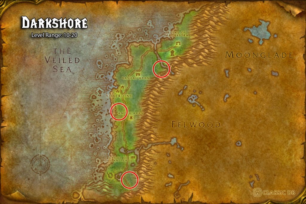 season of discovery lacerate druid rune darkshore blackwood furbolg locations