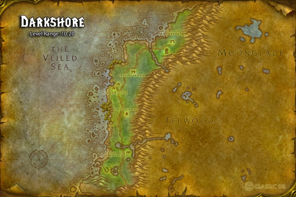 season of discovery lacerate druid rune darkshore young reef crawler map locations