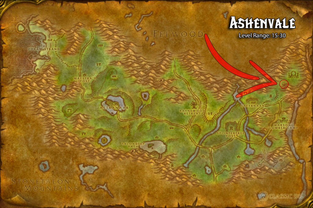 how to find grimoire of synergy rune ashenvale 2
