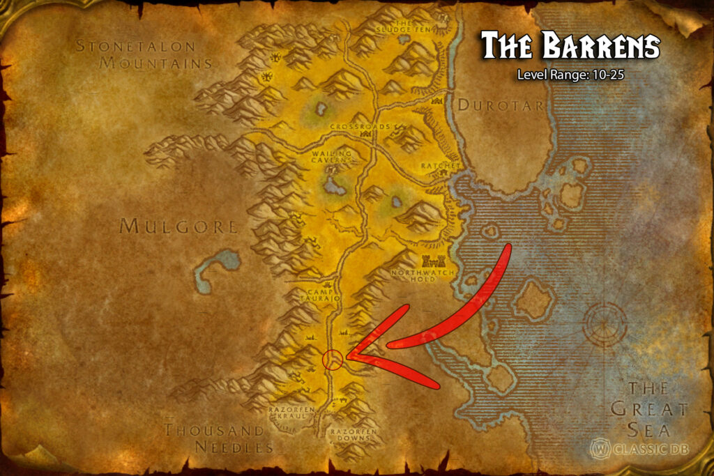 SoD Sleeping Bag Quest The Barrens Map