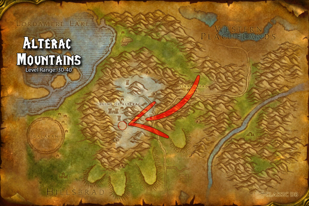 how to find guarded by the light rune in alterac mountains