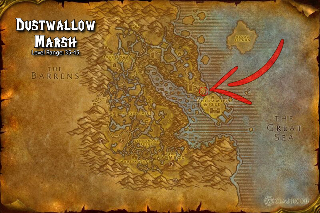 how to find pain suppression rune in dustwallow marsh theramore graveyard