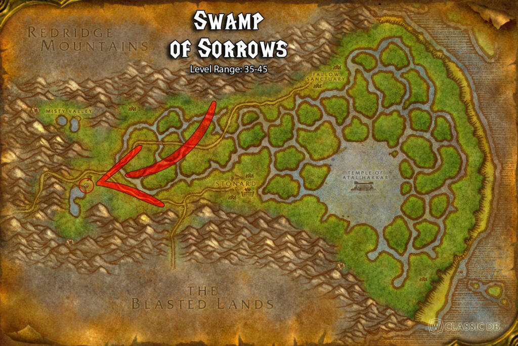 how to find pain suppression rune in swamp of sorrows splinterspear junction