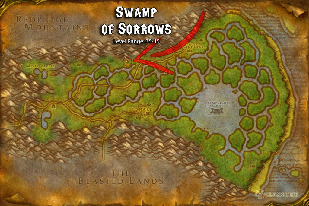 how to find shuriken toss rune in swamp of sorrows