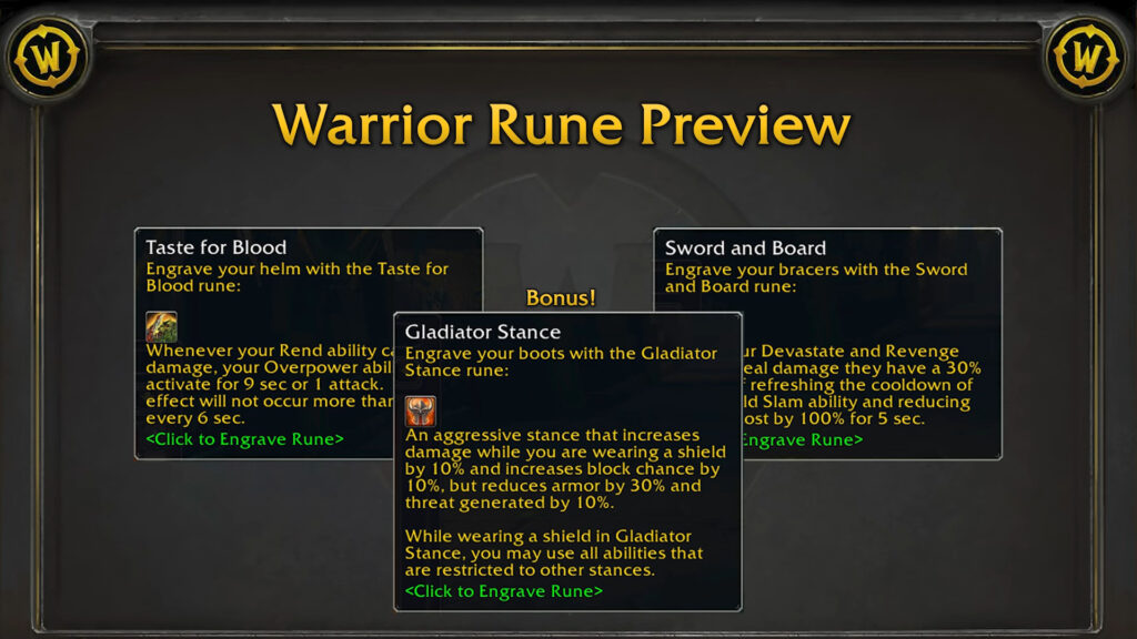 New Bracer and Helm Rune Previews for Phase 3 of Season of Discovery