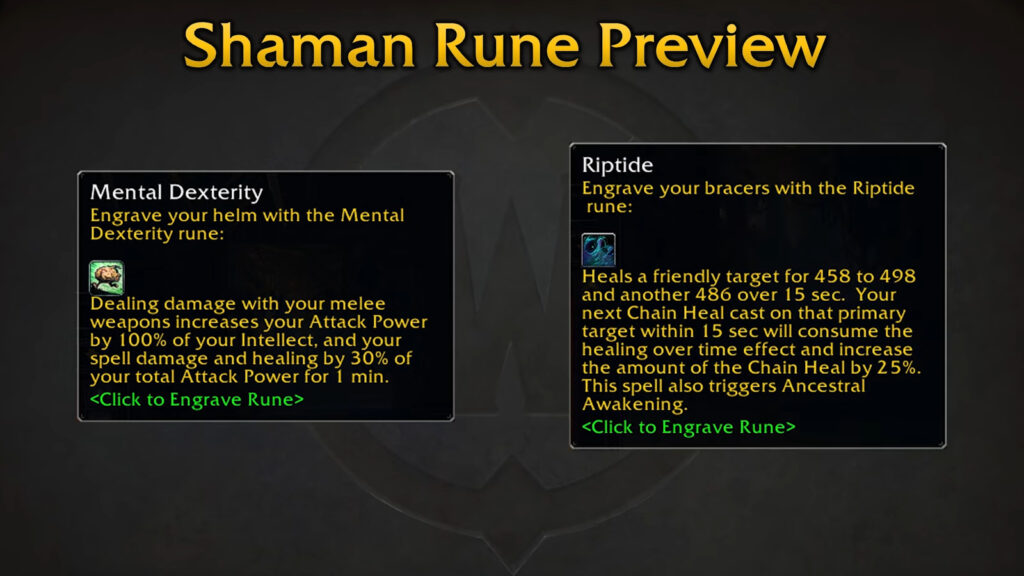 season of discovery phase 3 shaman runes