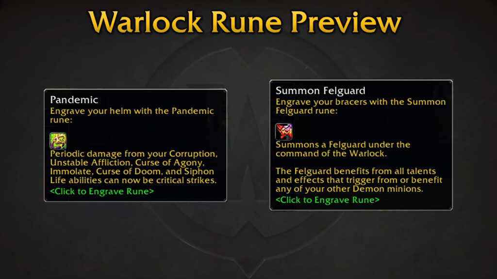 season of discovery phase 3 warlock runes