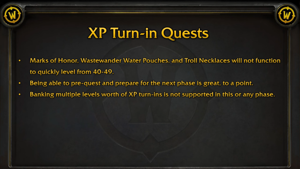 xp turn in quests season of discovery phase 3