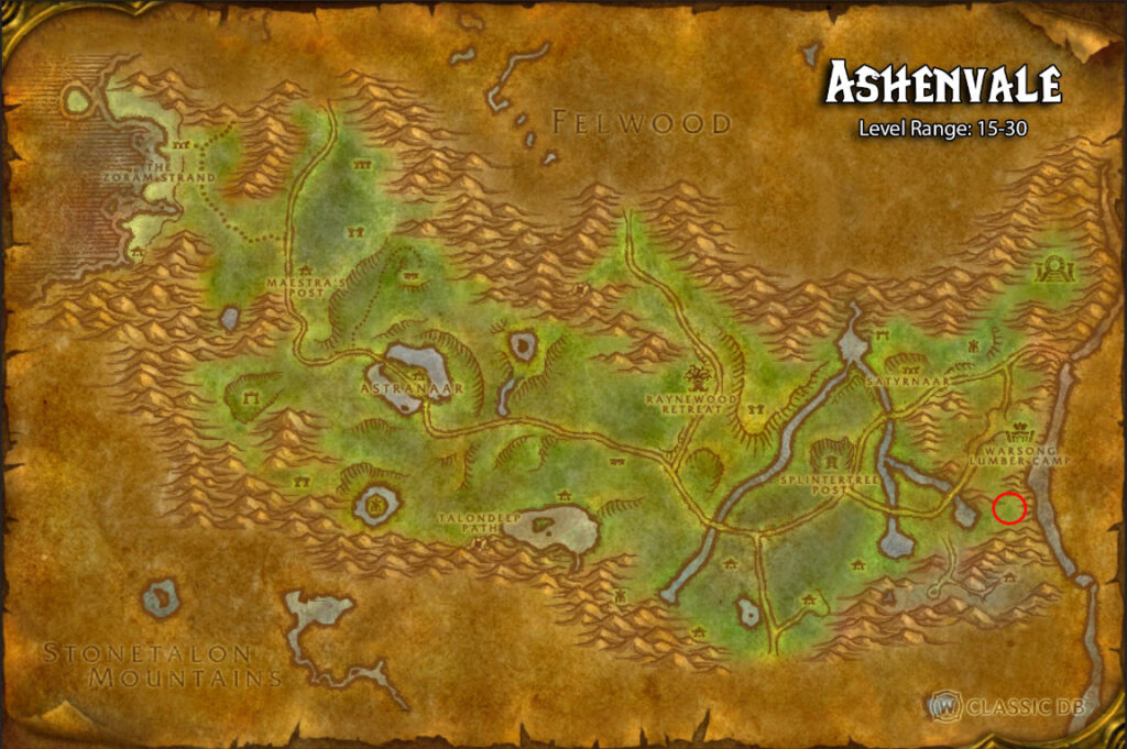 ashenvale nightmare incursion aura of paralyzing dread location