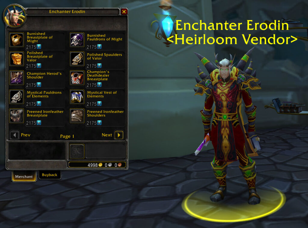 cataclysm heirloom vendor