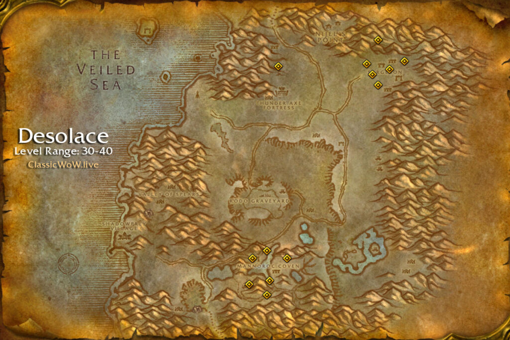 desolace fel tear locations