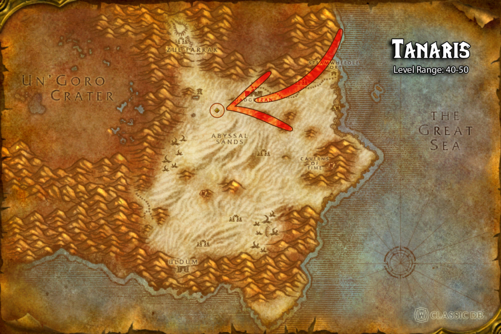 how to find raptor fury rune in tanaris