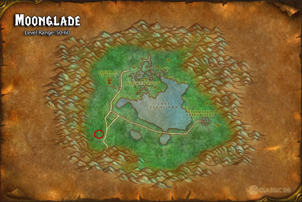 moonglade season of discovery horde flight path map location