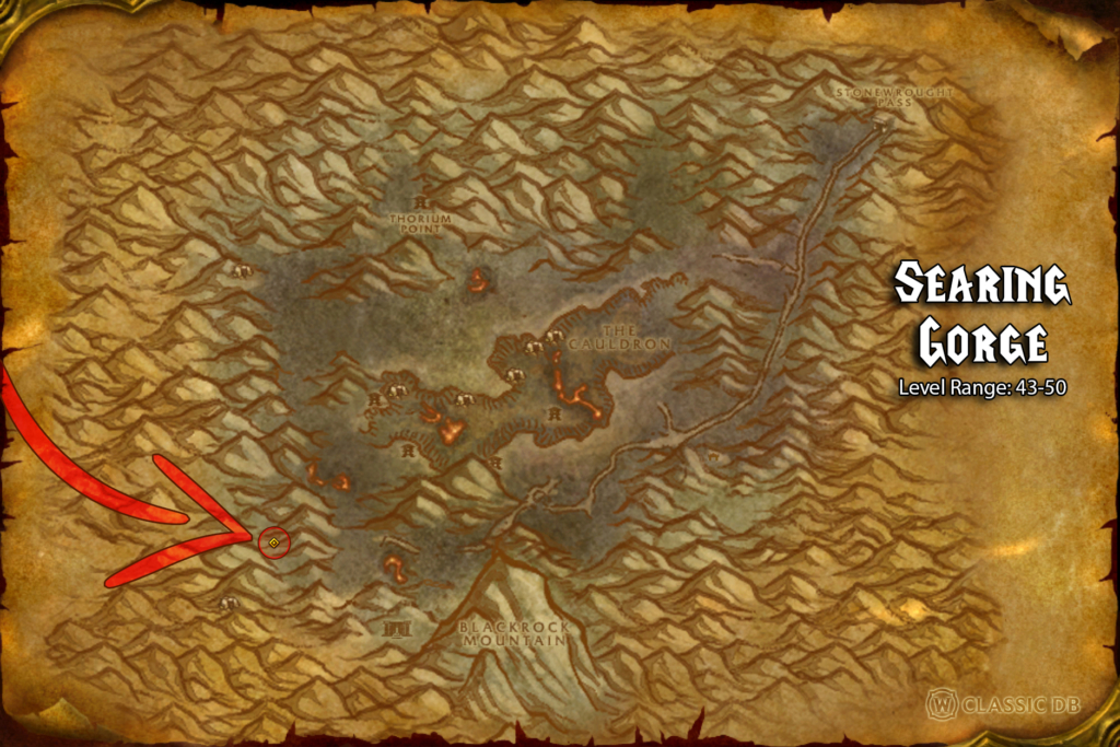 where to find overcharged rune 2 searing gorge answering the fires call