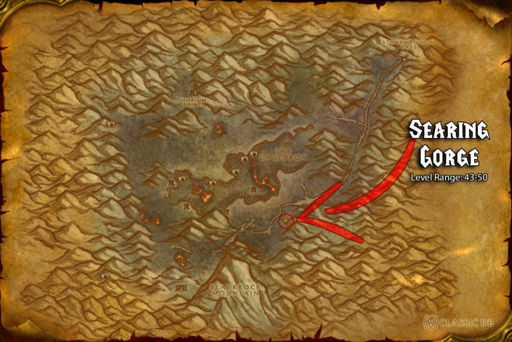 where to find the displacement rune 3 searing gorge