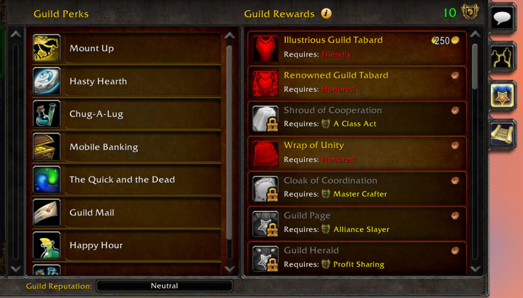 wow classic cataclysm guild perks and rewards