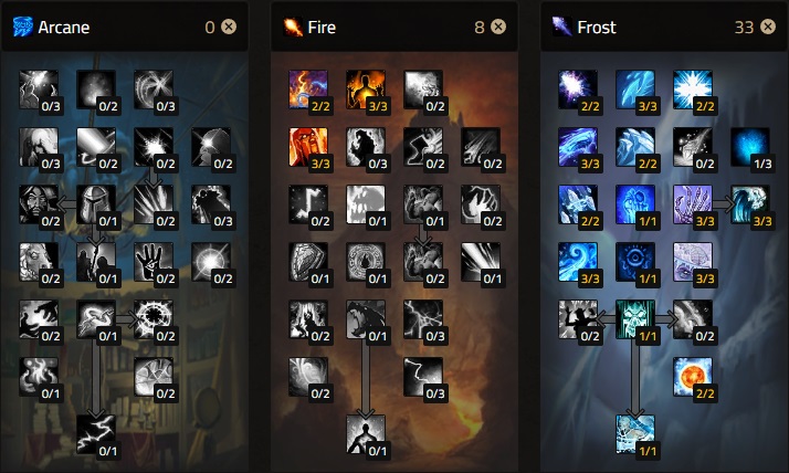 cataclysm frost mage leveling talent build