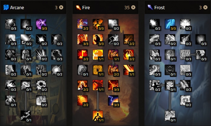 cataclysm pve fire mage talent build