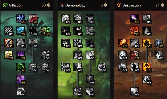 affliction shadow warlock standard build phase 4 season of discovery sod