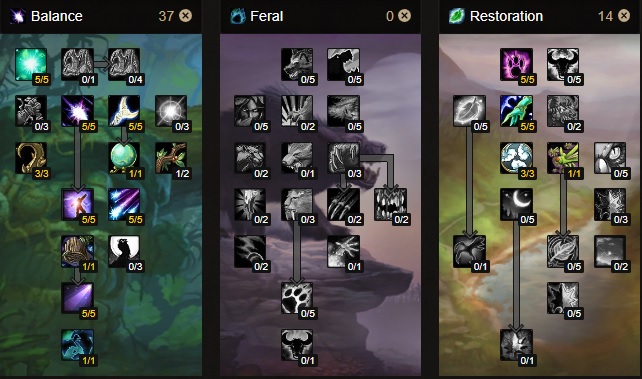 balance druid tier 1 set talent tree build variation phase 4 sod