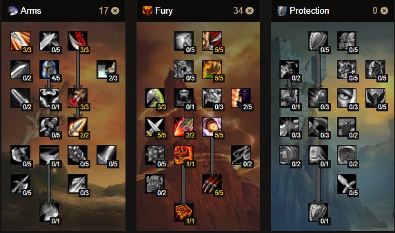 fury warrior standard talent tree build phase 4 season of discovery sod
