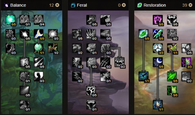 restoration druid healer natures focus talent build variation phase 4 sod