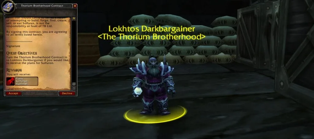Thorium Brotherhood Contract Lokhtos Darkbargainer Sulfuras