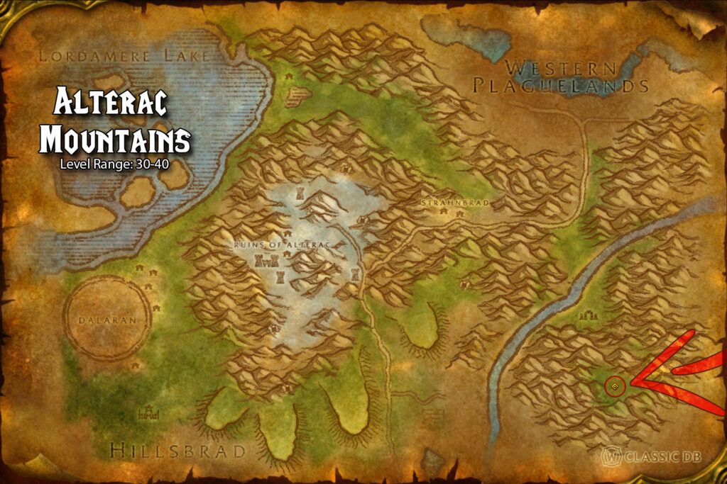 where to find dream eater epic rogue weapon alterac mountains step 1