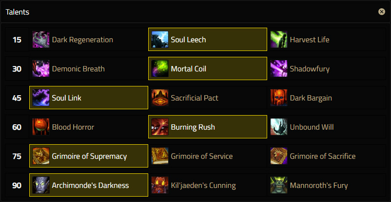 affliction warlock talents mists of pandaria