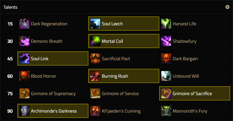 destruction warlock talents mists of pandaria