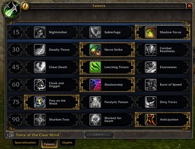 mop classic combat rogue talent build