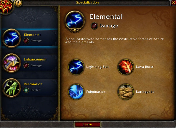 mop elemental shaman spec