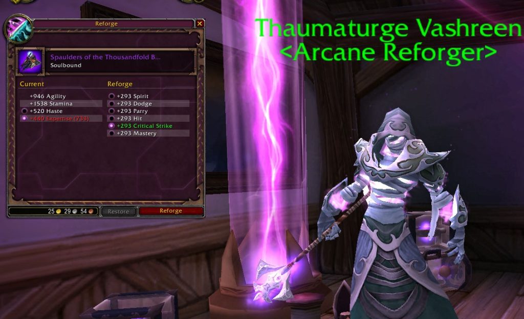 reforging example subtlety rogue mop classic