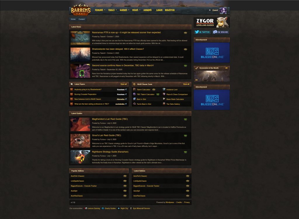 2020.08 barrens.chat warcrafttavern.com site merge